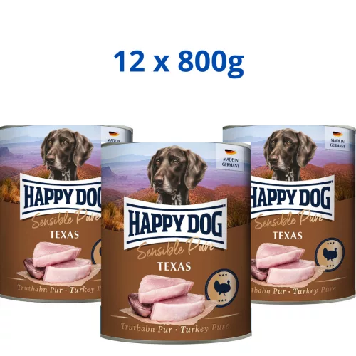 Happy Dog Texas 12x800g konzerv Pulyka 