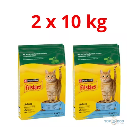FRISKIES 2x10kg lazaccal és zöldségekkel száraz eledel felnőtt macskáknak 