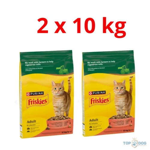 FRISKIES 2x10kg marha ,csirkével és zöldségekkel száraz eledel felnőtt macskáknak