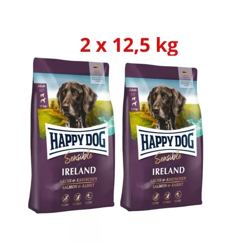 HAPPY DOG 2x12,5kg SENSIBLE IRELAND NYÚLHÚSSAL