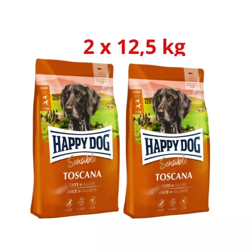 HAPPY DOG 2x12,5kg SENSIBLE TOSCANA KACSÁVAL 