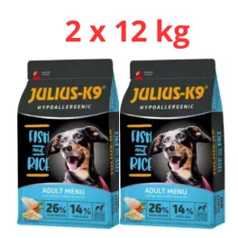 Julius K-9 2x12kg Adult Hypoallergenic Fish & Rice 