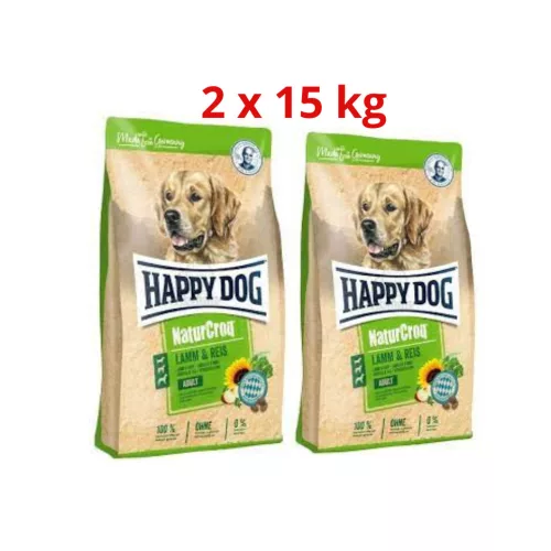 HAPPY DOG 2x15kg NATURCROQ LAMM-REIS 