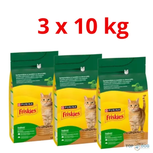 FRISKIES 3x10kg Indoor csirke és pulyka száraz eledel felnőtt lakásban tartott macskáknak