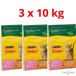   FRISKIES 3x10kg Junior csirke és pulyka száraz eledel kölyökmacskáknak