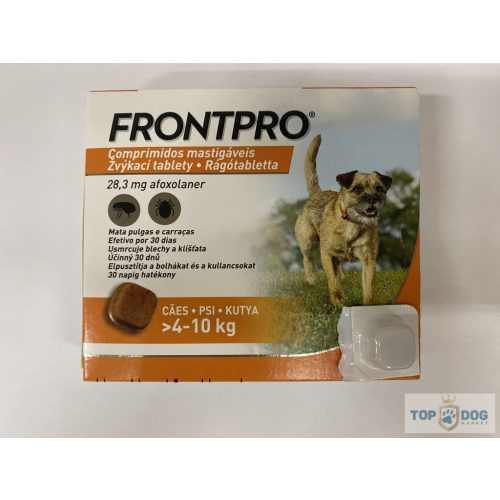 FRONTPRO® rágótabletta 4-10 kg 28,3 mg /1db tabletta nyitott dobozból