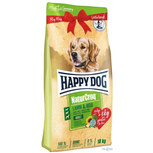 Happy Dog NaturCroq Lamm-Reis 15+3kg