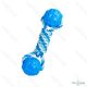 Kötélből készült kutyajáték TPR dupla labdával 23*6cm NB Kék