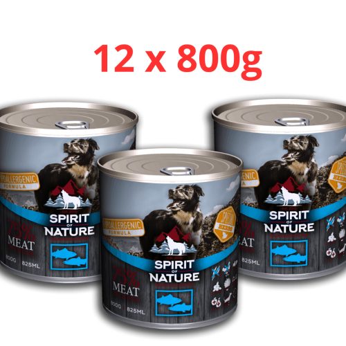 Spirit of Nature Dog konzerv Tonhallal és lazaccal 12x800gr